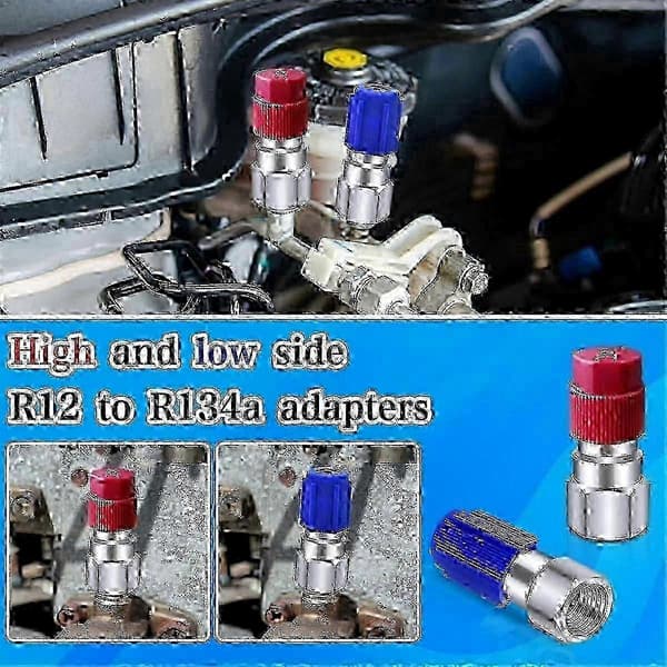 Auto A/C Kølemiddel Adapter Kit, 1/4\" Hun Fitting til R12 til R134a Retrofit System[HK]