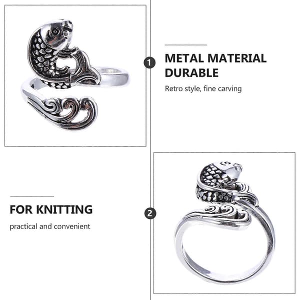 Stickverktyg Stickad Ring för Sömnad 2st Metall Justerbar Ögla[HK]