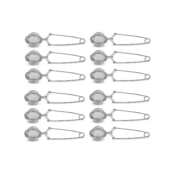 12 stk. te-si, premium rustfrit te-si i rustfrit stål med håndtag til løs te finmasket te [HK] As Shown