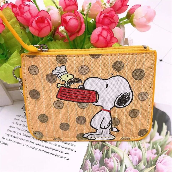 24 Styles Snoopy Fashion Kort Indehaver Møntpung Kawaii Tegneserie Anime Måltid Adgangskontrol Kort Bus Kort Taske Med Nøglering Gaver[HK] A