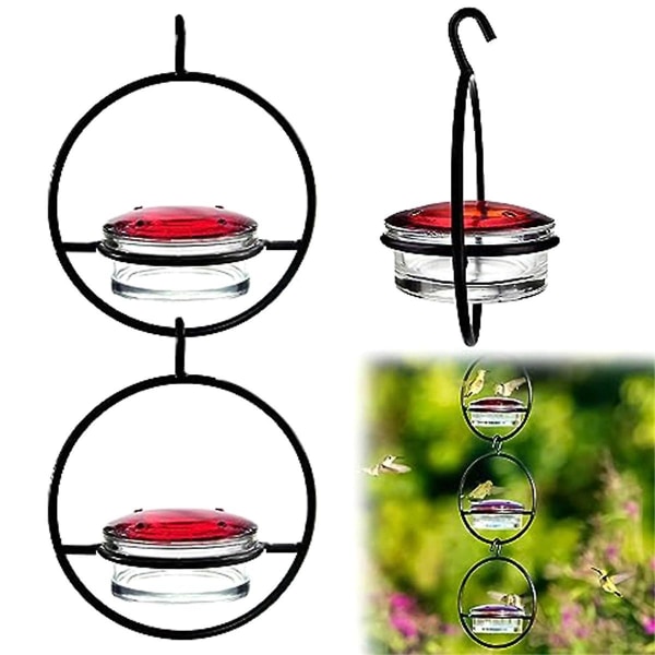 3pcs Beautiful Circular Hanging Humming Bird Feeder Outdoor Hanging Humming Bird Feeder For Courtya([HK])