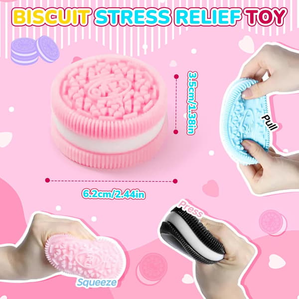 Oreo Stressavlastande Squishy Leksak 4 Delar Kexsimulator[HK]