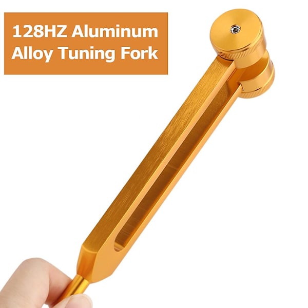 128HZ Tuning Fork i Aluminiumlegering med Silikonehammer og Reparationsværktøj til Lydhealing [HK] 1 Silver