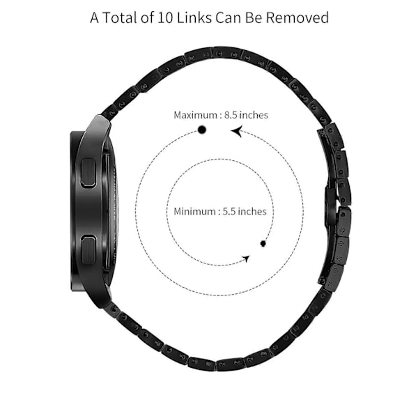 Til Garmin Vivoactive 5 Urrem i Rustfrit Stål Udskiftningsarmbånd [HK] Black