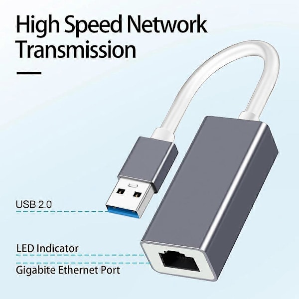 USB Ethernet-adapter Typ C USB till RJ45 Lan-port 100 Mbps Nätverkskort för PC Laptop Plug and Play[HK]