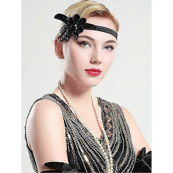 1920-tals Pannband Fjäder Flapper Pannband 20-tals Stil Hårband Gatsby Tillbehör[HK]