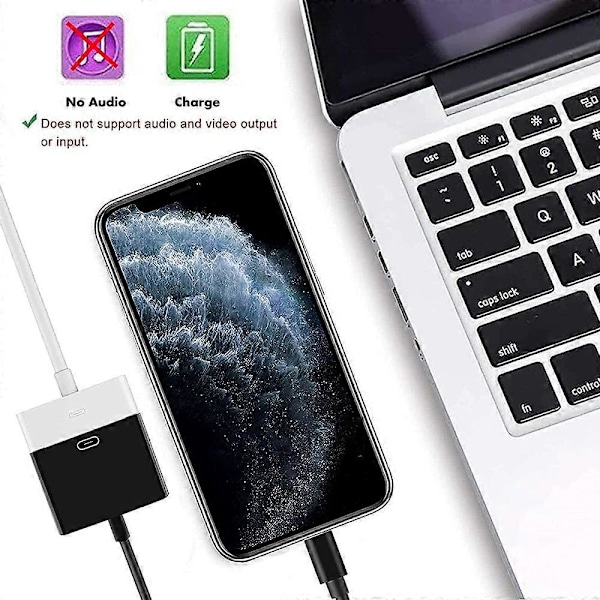 Lightning till 30-Pin Adapter med Kabel Sladd Synkroniseringsomvandlare Laddningsstöd för IPhone 13/13PM/12PM/11 PM/XS/8P/iPad/iPod[HK] Black