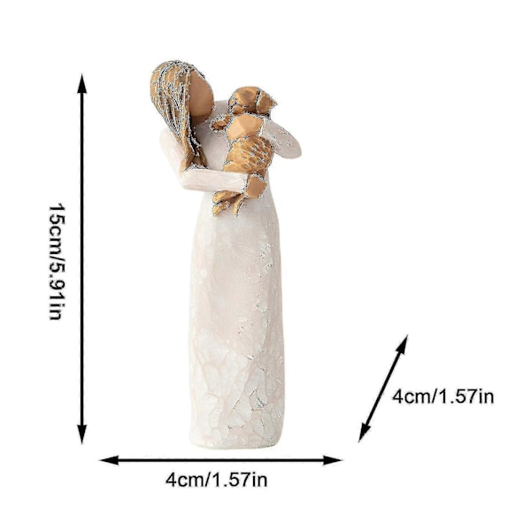 Venskabsengel, håndmalet mindefigur, gaver til kæledyrselskere -[HK] Stood Holding The Dog