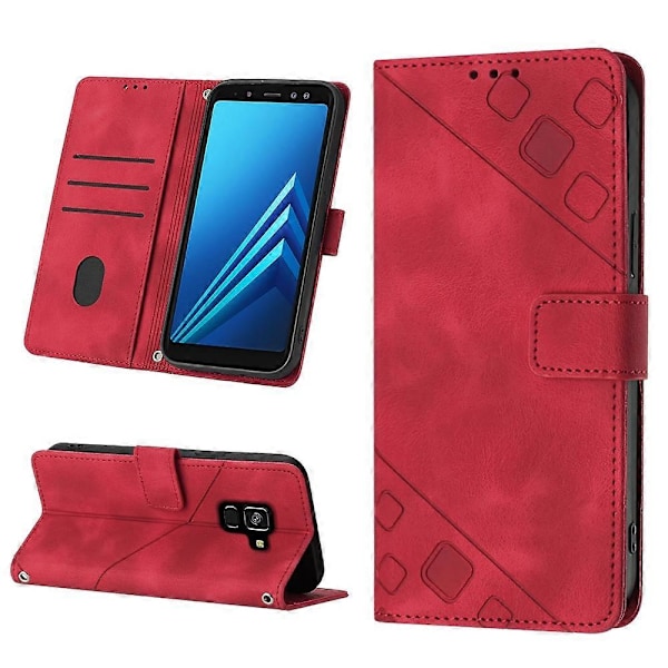 Læder Etui Til Samsung Galaxy A8+ 2018[HK] Red