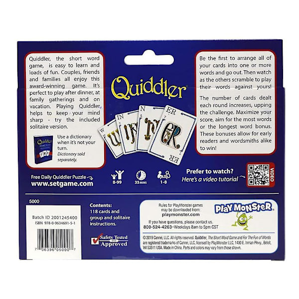 Quiddler Lautapeli Kotijuhliin Aikuisten Perheen Korttipelilahjat [HK]