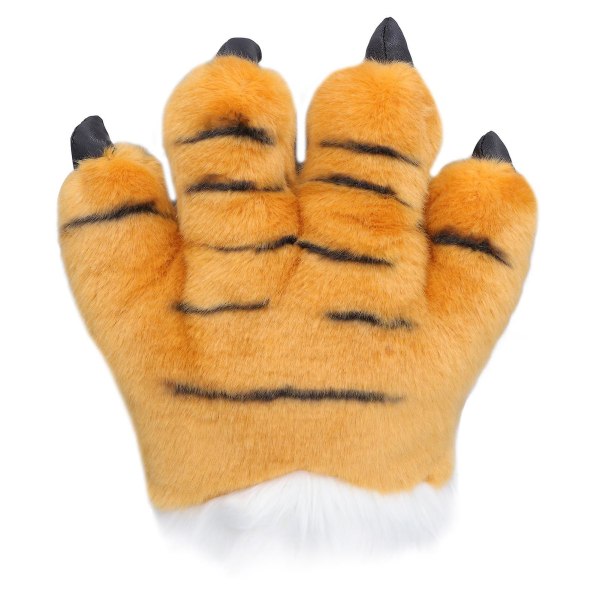 Simulering Dyreklohandsker Cute Tiger Claw Plyshandsker Werewolf Costume Handsker[HK] Yellow