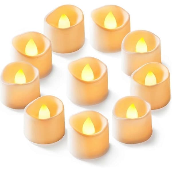 48-pakning flammeløse telys batteridrevne, 200+ timer flimrende LED-telys til Halloween-gresskar B[HK] Warm white version