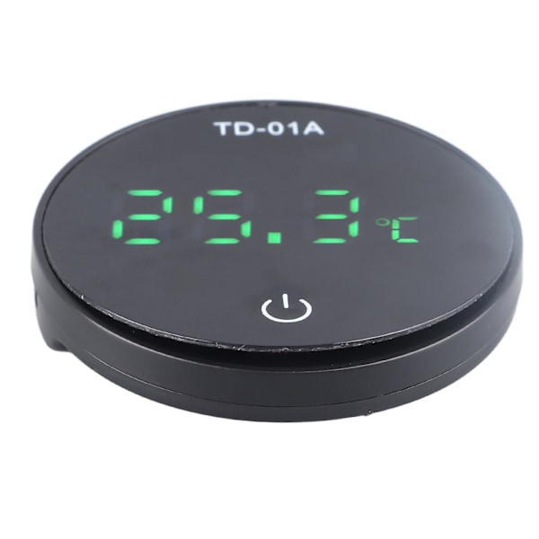 HKK Digital Akvarietermometer, Noggrann LED-display, USB-laddningsbar, Pekskärm, Baksida Lim, Akvarium Temperaturmonitor