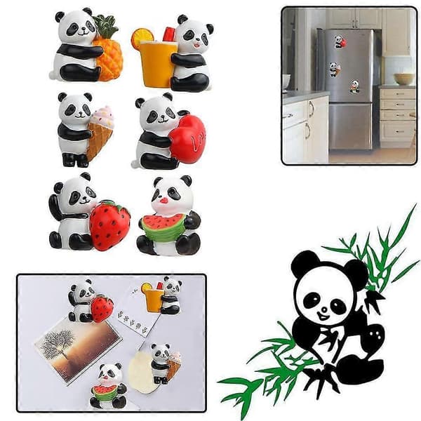 Panda Magnetisk Kylskåpsmagnet Söt Panda Kylskåpsmagnet Lättanvänd Magnetdekal Hög Kvalitet[HK] A