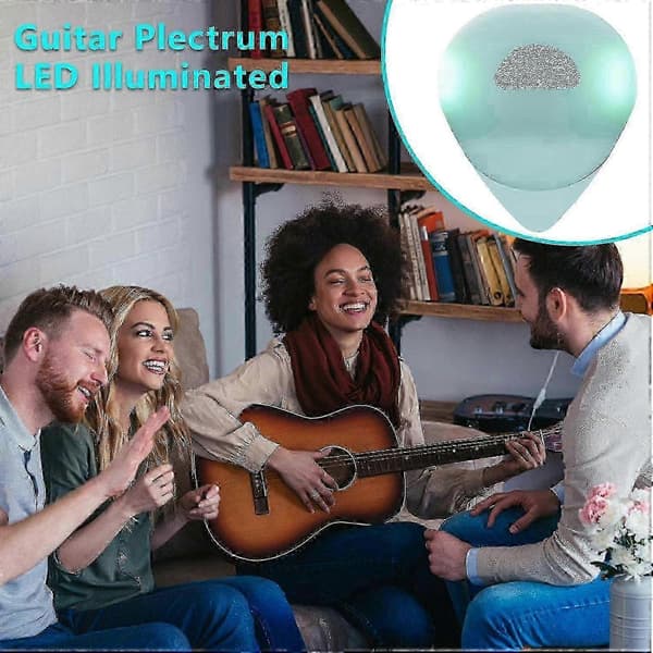 LED Lysande Gitarrplektrum, Lysande Gitarrplektrum, Hållbara Gitarrtillbehör För Musikälskare, Gitarrnybörjare[HK] Green