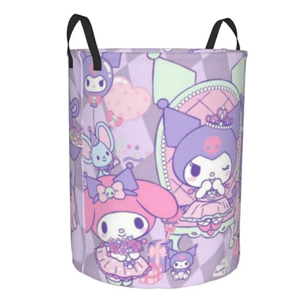 Kuromi &amp; My Melody Rund Tvättkorg För Smutsig Tvätt Förvaringskorg För Hem Badrum Liten-SYS25262[HK] S