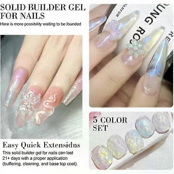 Solid Sculpture Builder Gel - Multifunksjonell Klar Negleforlengelsesgel for Skulpturmønstre Neglekunstdekorasjon 15ml[HK]