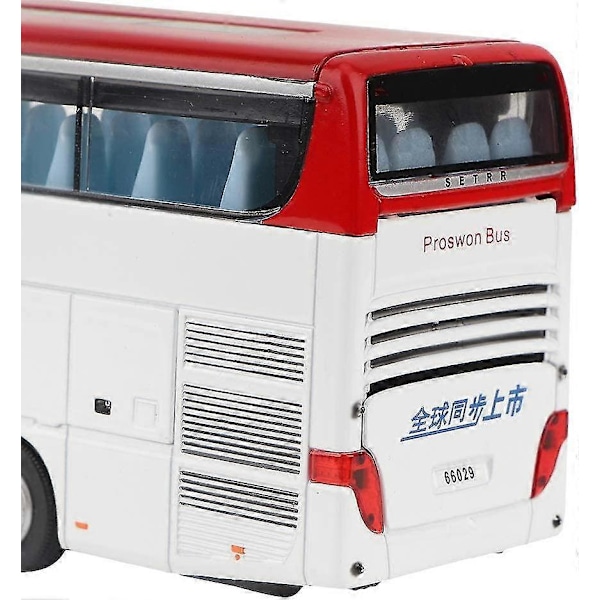 Mini dobbeltdækkerbus modellegetøj til børn med lys og musik (hvid)[HK]