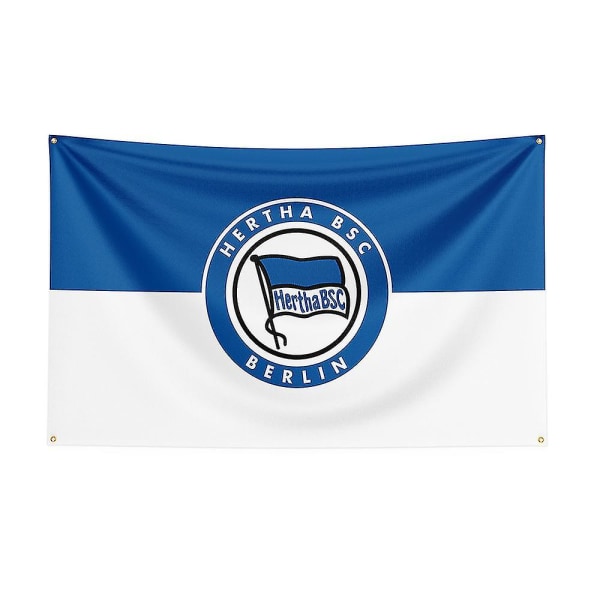 Born Pretty 3x5 Hertha Bsc Flag Polyester trykt Racing Sport Banner til indretning[HkkK] A 60 x 90cm