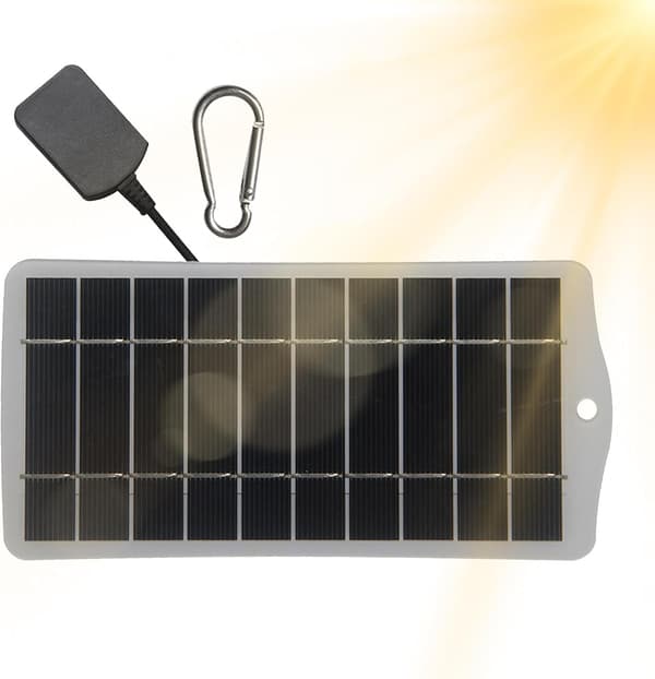 Solpaneloplader til camping, bærbar soloplader, 5V soloplader til telefoner, 2,5W monokrystallinsk solpaneloplader, sol C[HK] Creamy