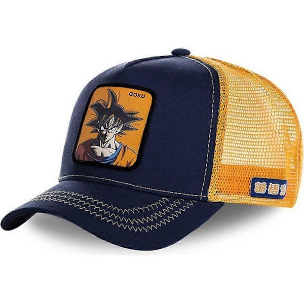 Tegneserie Dragon Ball Baseball Cap Anime Mesh Cap Goku Buu Live Sommer Hip Hop Casual Hat[HK] adjustable Wukong Tibetan Blue