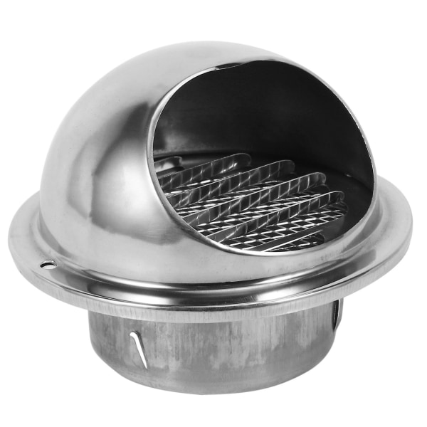 Rostfritt Stål Ventilationsväggutlopp Avluftningsfläkt Kanal 80mm[HkkK] Silver