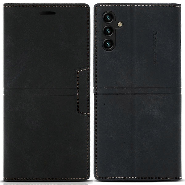 Samsung Galaxy A26 5G Lompakkokotelo Magneettisella Sulkimella Nahkainen Puhelinkotelo -[HK] Multicolor Black