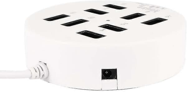 8-porters Boks Multi-data Overføring Usb 2.0 Hub Rund Multi-port Distributør Adapter (hvit)[HK]