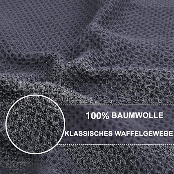 HK 4/6-pak bomullsvåffelvävda kökshanddukar, ultramjuka absorberande snabbtorkande diskhanddukar Dark gray 34*73cm