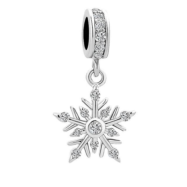 Jewelry Christmas Snowflake Dangle Charms Compatible with Pandora Bracelets[HK]