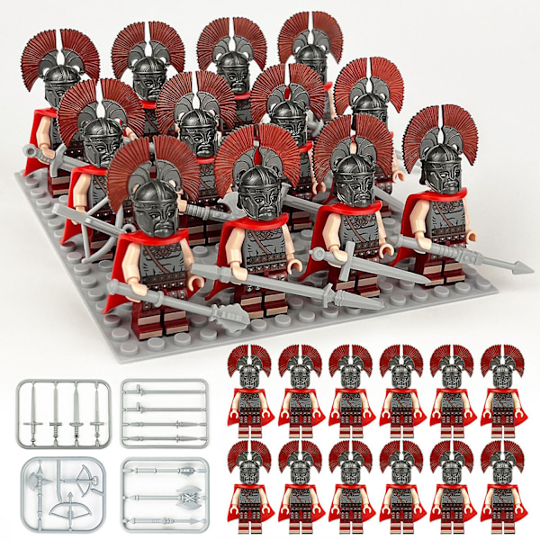 Middelalderlig romersk soldatregiment 12 byggeklodser minifigurer og små partikelsamlingslegetøj[HK] 12 pieces in a set