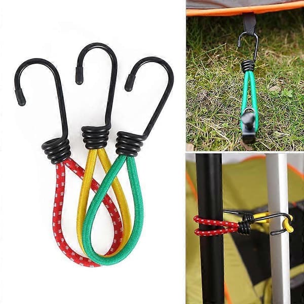 Elastisk rep spänne för utomhuscampingtält 15cm fast bindningsrem elastisk repkrok camping baldakin tillbehör dragsko[HK]