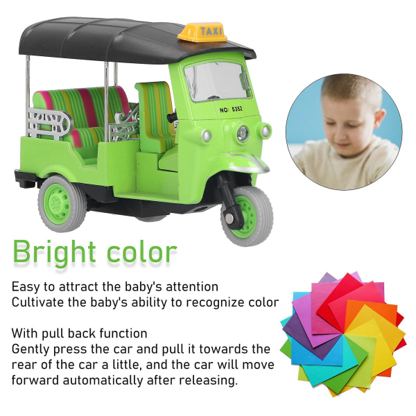 Træk Tilbage Thai Tricykel Simulering Legering Tuk Tuk Bil Model Legetøj Børn Køretøj Legetøj Til Børn 3-6 År[HK] Green