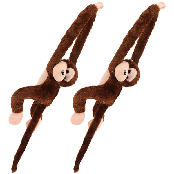 2 stk. Plysj Apekatt Leke Henge Apekatt Stoffdyr Langarmet Apekatt Leke [HK] Brown 70X16cm