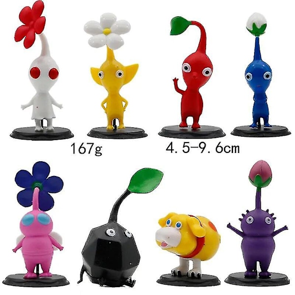 8 stk./sæt Pikmin Actionfigur Legetøj Pvc Model Rock Pikmins Oatchi Dukker Til Børn Gave[HK] WHITE