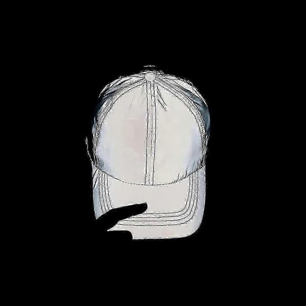 Sølv Reflekterende Hat, Justerbare Reflekterende Baseball Caps, Casual Nat Hat Flash[HK]