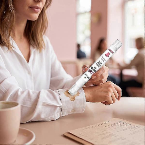 Bærbar flekkfjernerpenn - Dobbel enzym integrert børste Reisestørrelse[HK] White 2pcs