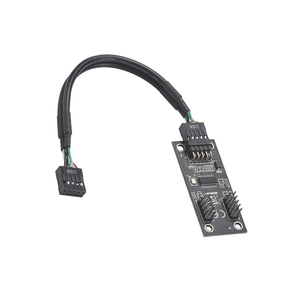 Usb Hub Usb Splitter Usb2.0 9pin To Dual 9pin Hub Adapter Riser Motherboard Usb 9pin Connector 1 To([HK])