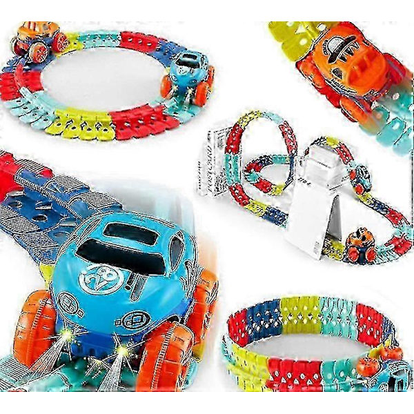 DIY Blød Lim Samling Rutsjebane Fleksibelt Legetøjssæt [HK] 46PCS