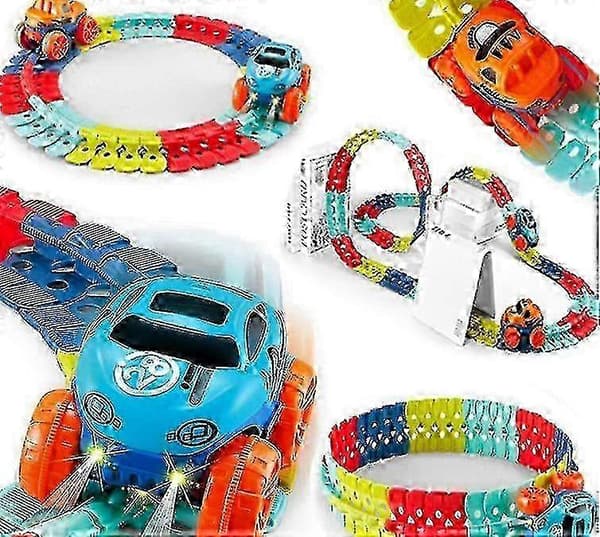 Diy Mjukt Lim Montering Berg-och dalbana Flexibel Bana Leksaksset [HK] 46PCS