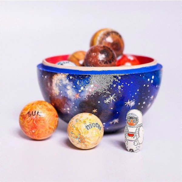 Trä Solar System Cosmos Lärande Spel Leksak Pedagogisk Modell Hem Kontors Dekoration