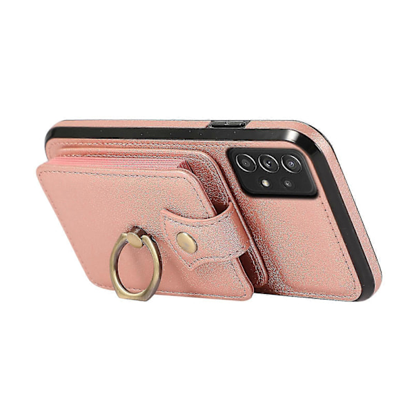 För Samsung Galaxy A52 4g / A52s 5g / A52 5g Fodral Korthållare PU Läder Telefonskal med Ställ [HK] Rose Gold