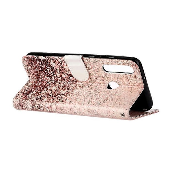 Färgat marmormönster horisontellt flip PU läder telefonfodral för Huawei Y6p [HK] Rose Gold