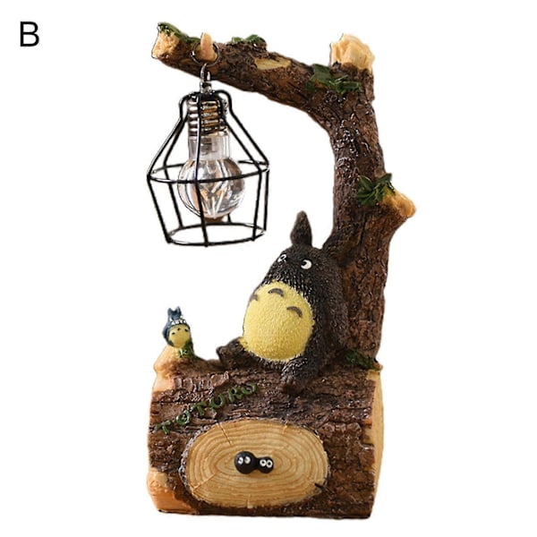Tecknad Totoro Design LED Nattlampa Harts Hem Display Modell Form Dekor[HK] B