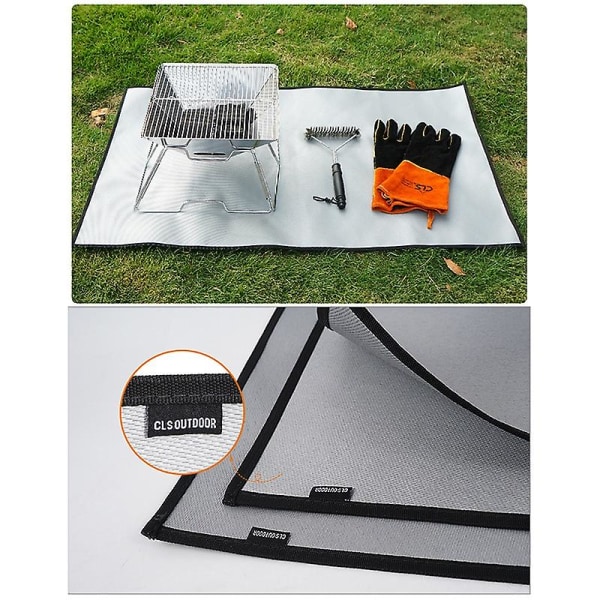 HKK  CLS Heat Insulation Pad Flame Retardant Fireproof Cloth for Outdoor Picnic Barbecue Camping,46x35cm