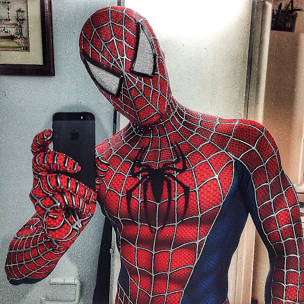 Raimi Spider-Mans barn och vuxen jumpsuit cosplaydräkt kostymfestgåva[HK] Aldult XL (180-185)