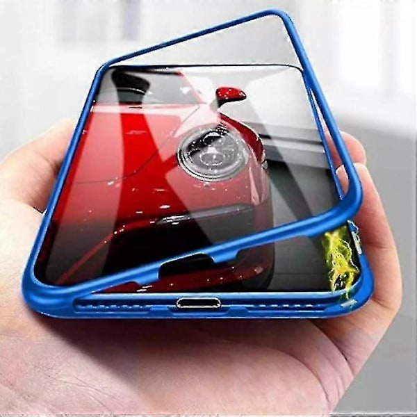 Samsung Galaxy A50 Magnetiskt 360 Skal Med Härdat Glas - Fullständigt Kroppsskydd + Skärm[HK] Silver