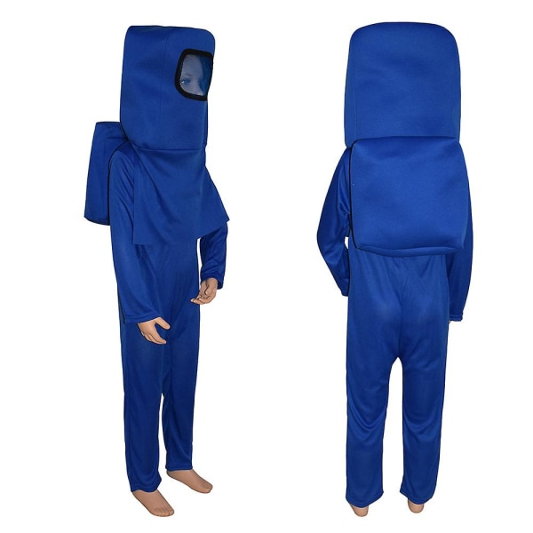 Anime Cosplay Fødselsdagsfest Spil Rum Dræb Bodysuit Halloween Among Us Drenge Jumpsuit Kostume Karneval Kostumer Til Børn[HK] Blue M(7-9T) Among Us