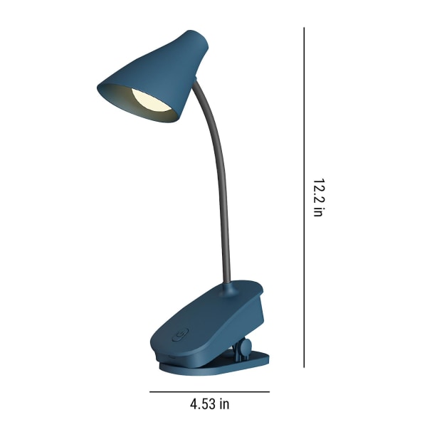 Lampeklips Bordlampe LED Opbevaring Bærbar Bordlampe Soveværelse Sengelampe Klips Natlampe USB Opladning Gave[HkkK] Blue