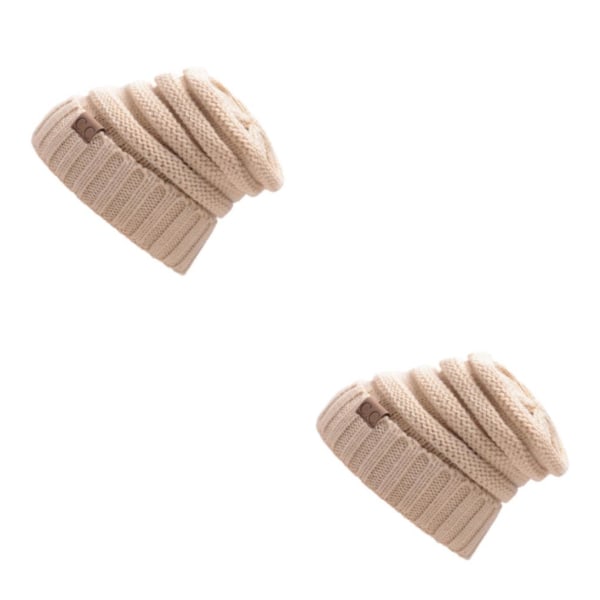 1/2/3 varm og stilfuld vinterhue-hat Hold dig hyggelig i stil beige[HK] beige 2Set